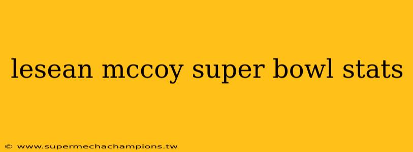 lesean mccoy super bowl stats