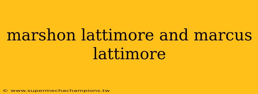 marshon lattimore and marcus lattimore