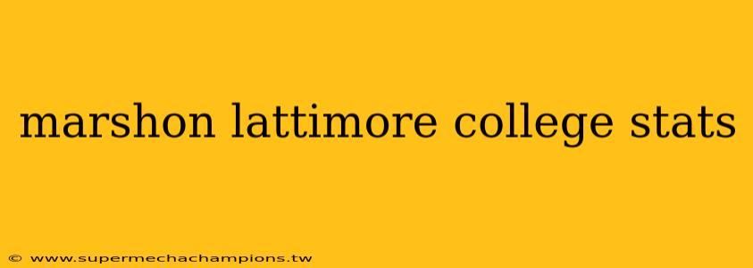 marshon lattimore college stats