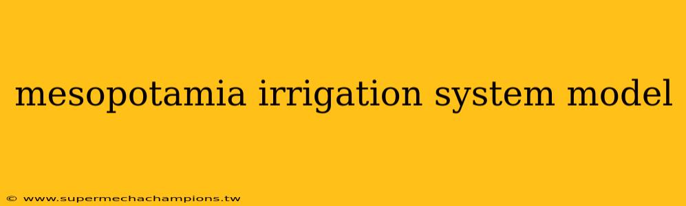 mesopotamia irrigation system model