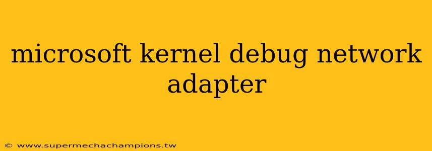 microsoft kernel debug network adapter