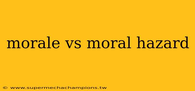 morale vs moral hazard