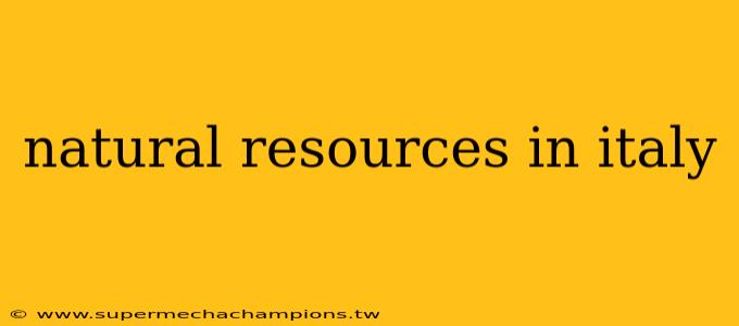 natural resources in italy