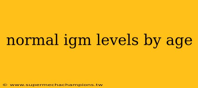 normal igm levels by age