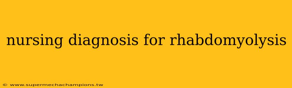 nursing diagnosis for rhabdomyolysis