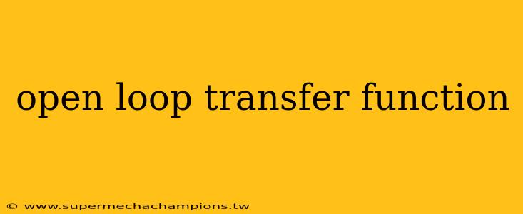 open loop transfer function