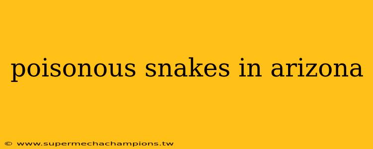 poisonous snakes in arizona