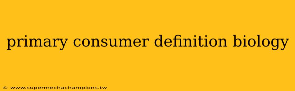 primary consumer definition biology