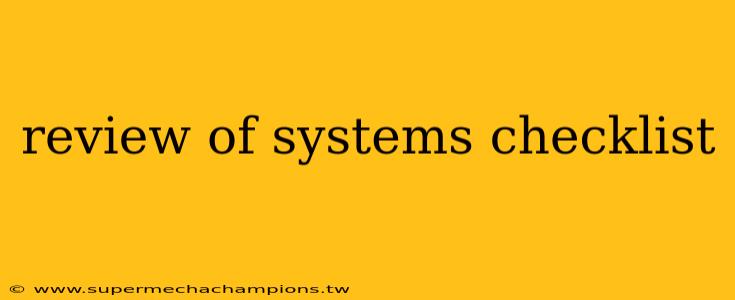 review of systems checklist
