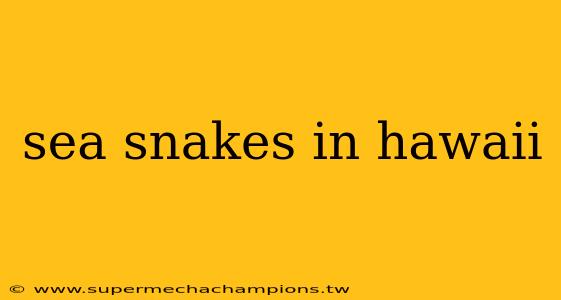 sea snakes in hawaii