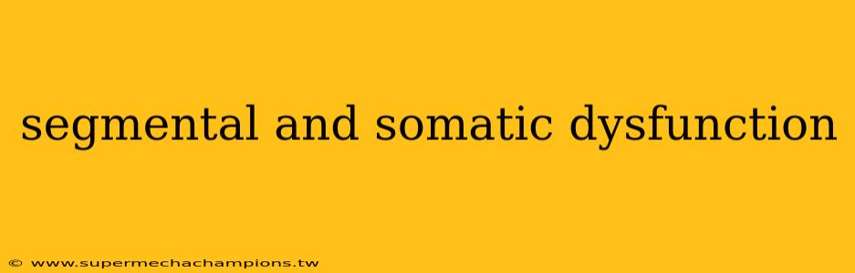 segmental and somatic dysfunction