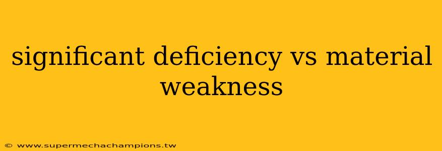 significant deficiency vs material weakness