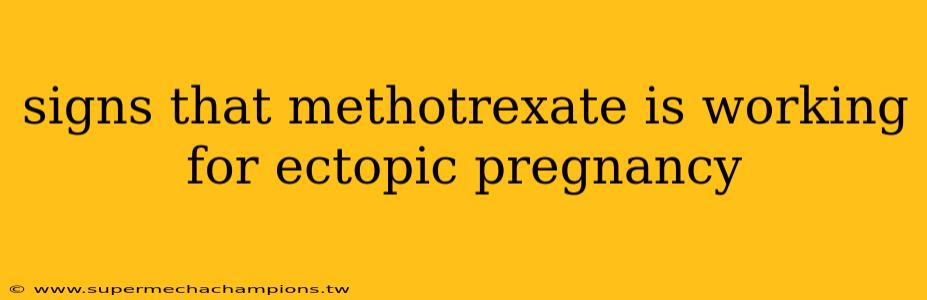 signs that methotrexate is working for ectopic pregnancy