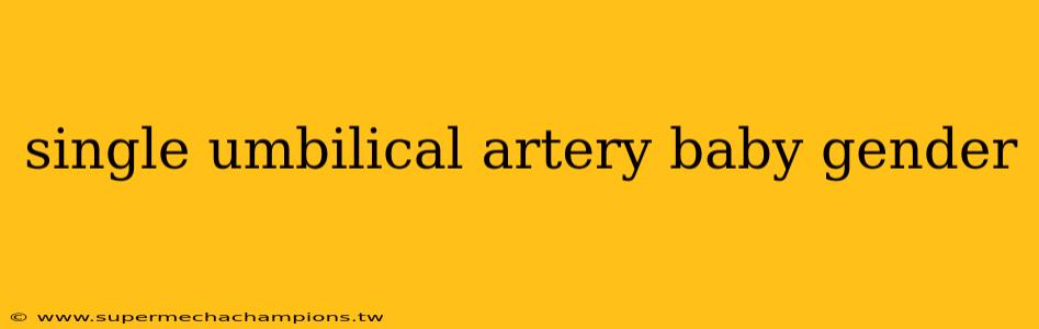 single umbilical artery baby gender