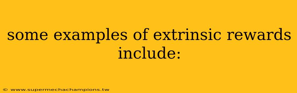 some examples of extrinsic rewards include: