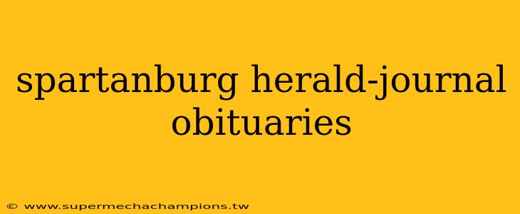 spartanburg herald-journal obituaries