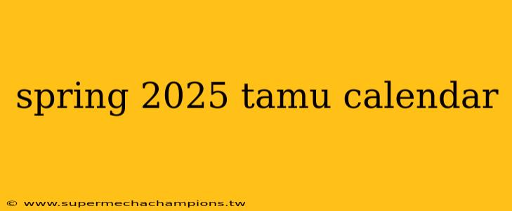 spring 2025 tamu calendar