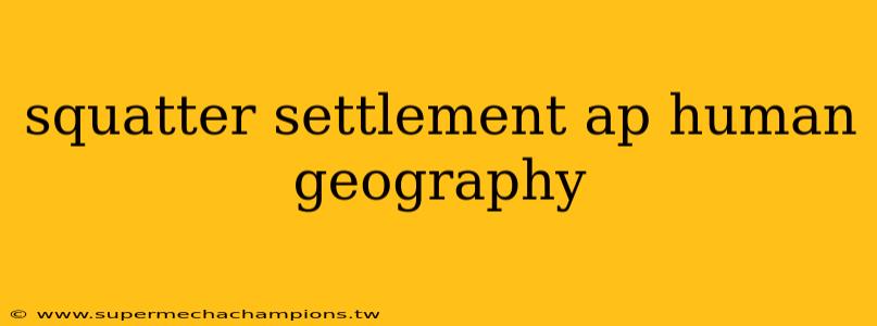 squatter settlement ap human geography