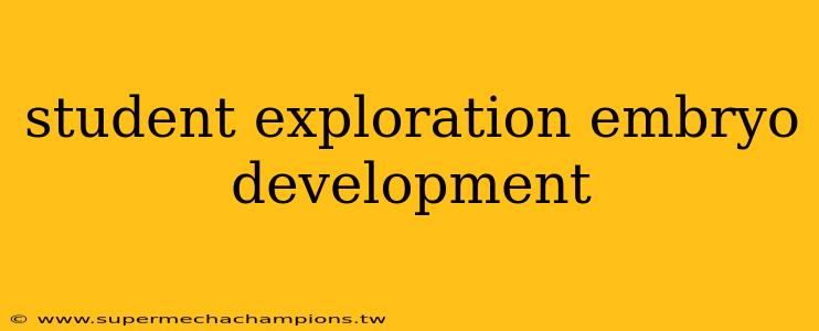 student exploration embryo development