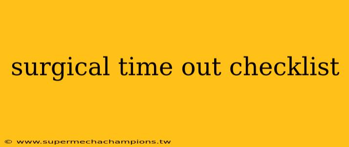 surgical time out checklist