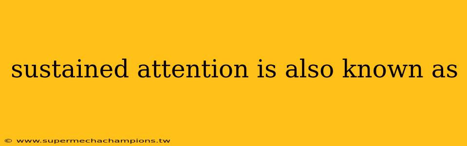 sustained attention is also known as