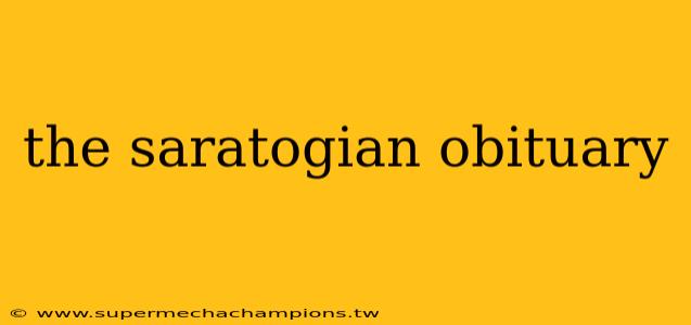 the saratogian obituary
