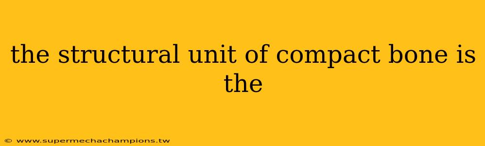the structural unit of compact bone is the