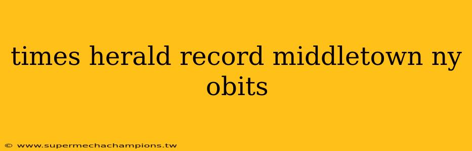 times herald record middletown ny obits