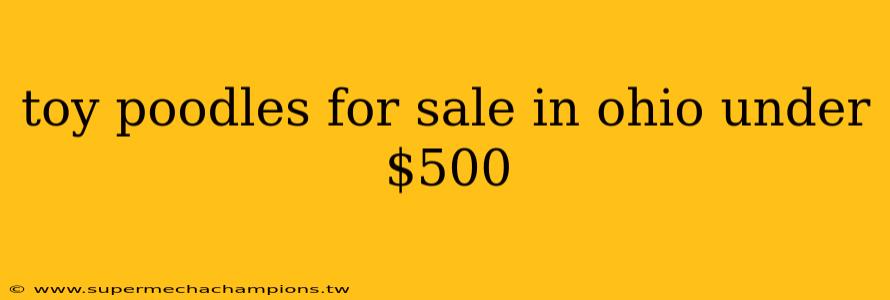toy poodles for sale in ohio under $500