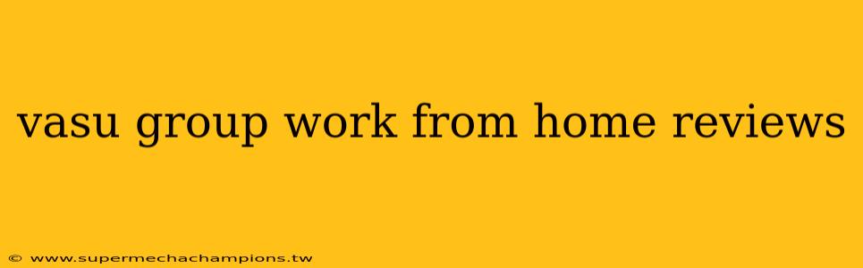 vasu group work from home reviews