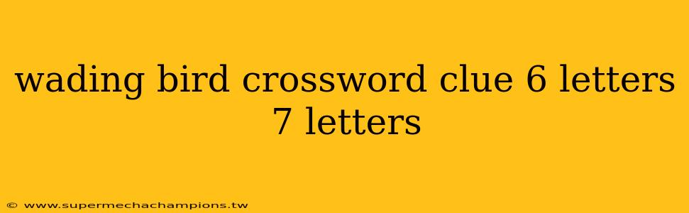 wading bird crossword clue 6 letters 7 letters