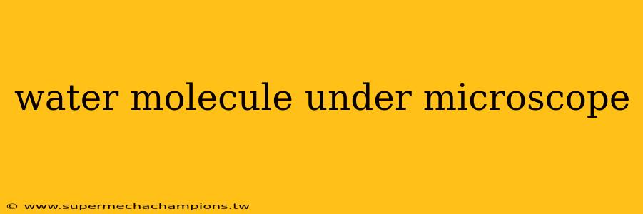 water molecule under microscope