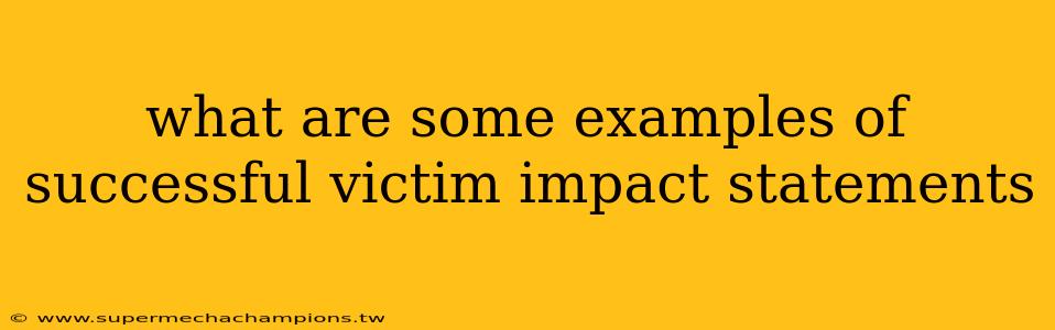 what are some examples of successful victim impact statements
