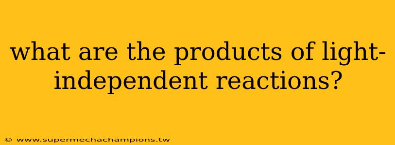 what are the products of light-independent reactions?
