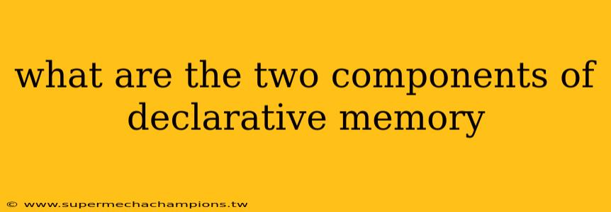 what are the two components of declarative memory