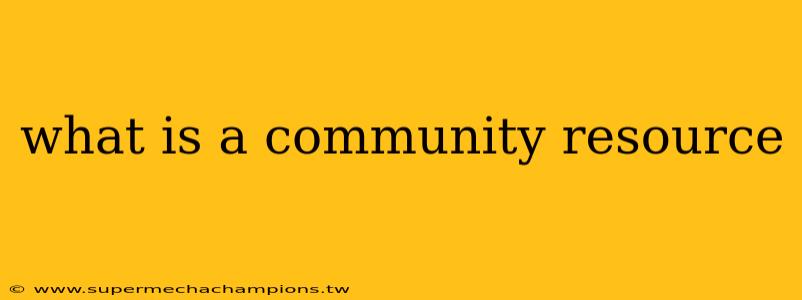 what is a community resource