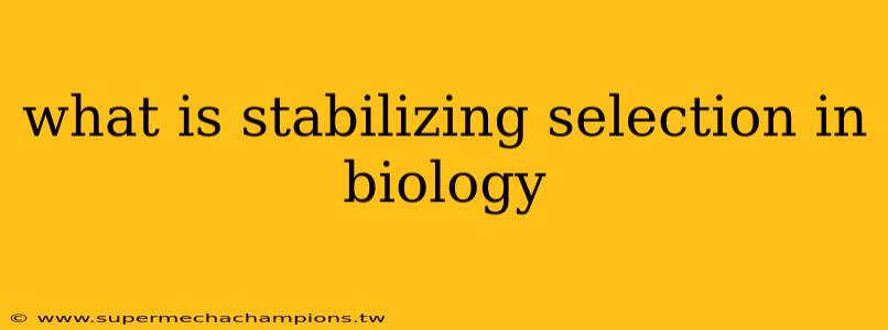 what is stabilizing selection in biology