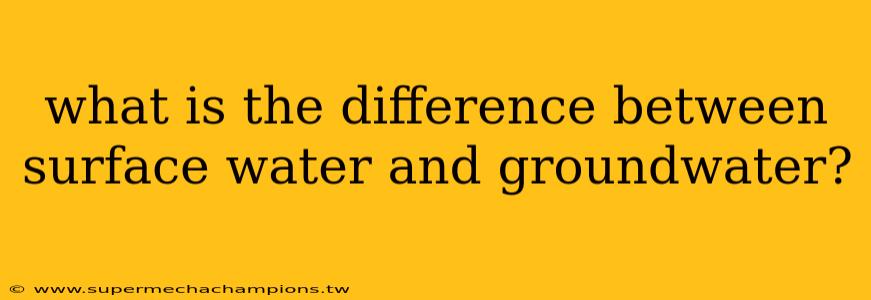 what is the difference between surface water and groundwater?