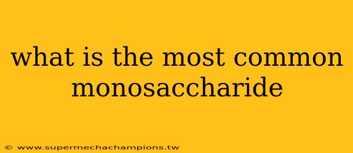 what is the most common monosaccharide