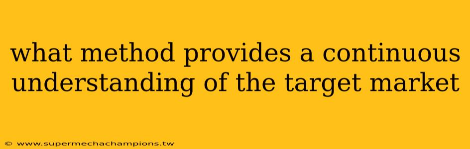 what method provides a continuous understanding of the target market