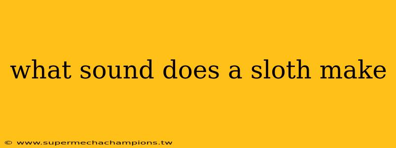 what sound does a sloth make