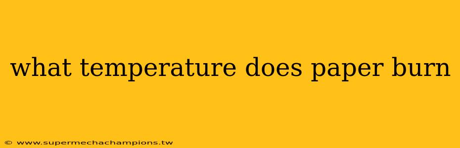 what temperature does paper burn