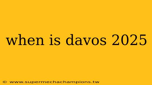 when is davos 2025