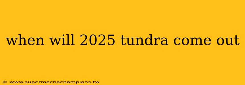 when will 2025 tundra come out