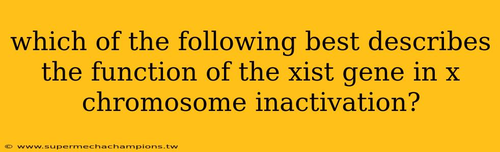 which of the following best describes the function of the xist gene in x chromosome inactivation?