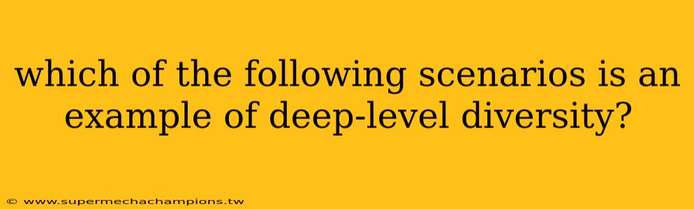 which of the following scenarios is an example of deep-level diversity?