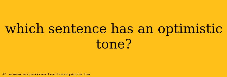 which sentence has an optimistic tone?