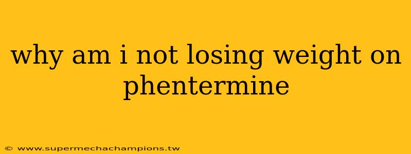 why am i not losing weight on phentermine