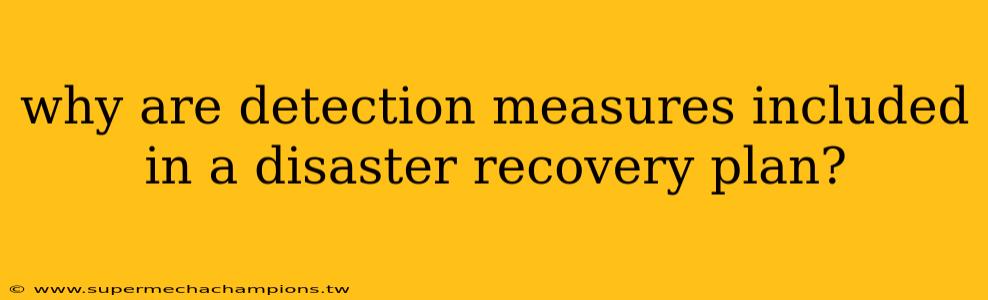 why are detection measures included in a disaster recovery plan?